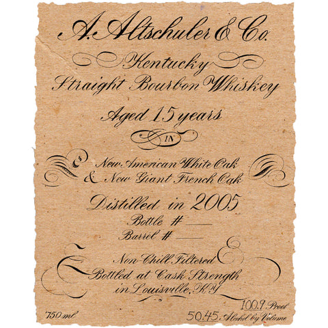 A. Altschuler & Co 15 Year Old Bourbon French Oak Finished - Goro's Liquor