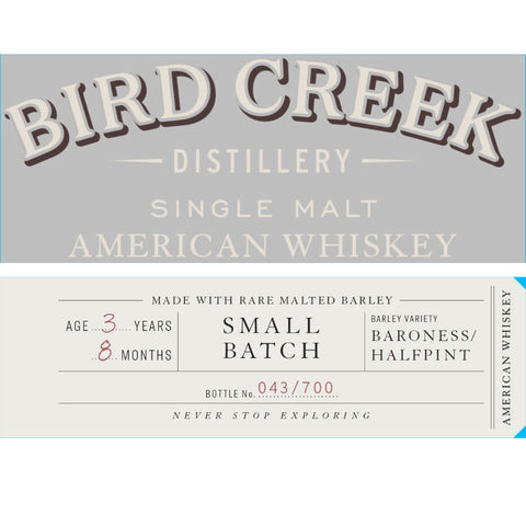 Bird Creek Small Batch American Single Malt Whiskey - Goro's Liquor