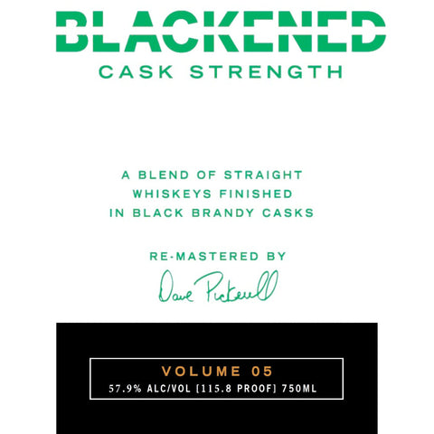 Blackened Cask Strength Volume 05 by Metallica American Whiskey Blackened American Whiskey