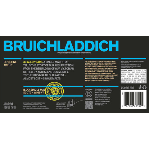 Bruichladdich 30 Year Old Scotch Bruichladdich