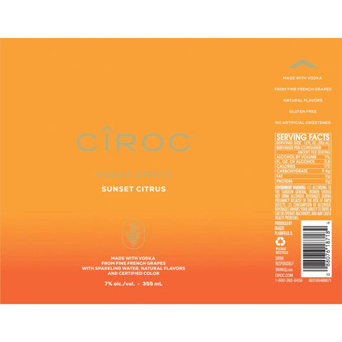 Ciroc Vodka Spritz Sunset Citrus 4PK Cans - Goro's Liquor
