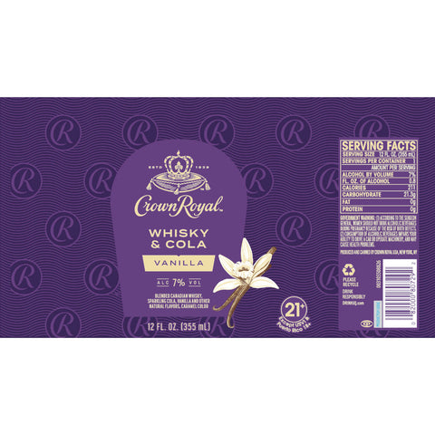 Crown Royal Whisky & Cola Vanilla Ready-To-Drink Cocktails Crown Royal