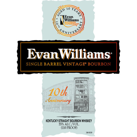 Evan Williams 10th Anniversary Single Barrel Vintage Bourbon Bourbon Evan Williams