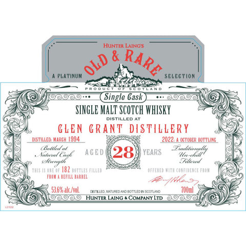 Hunter Laing’s Old & Rare 28 Year Old Glen Grant - Goro's Liquor