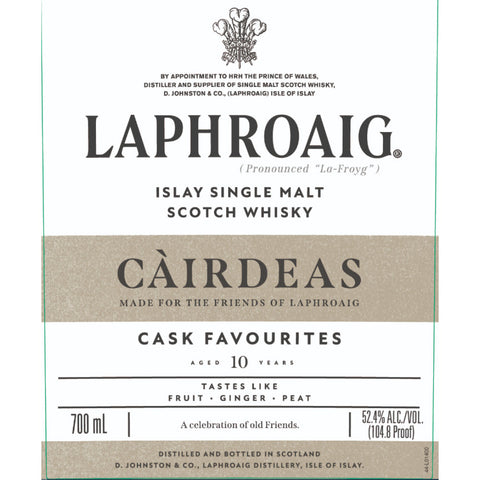 Laphroaig Càirdeas Cask Favourites 10 Year Old Scotch Laphroaig