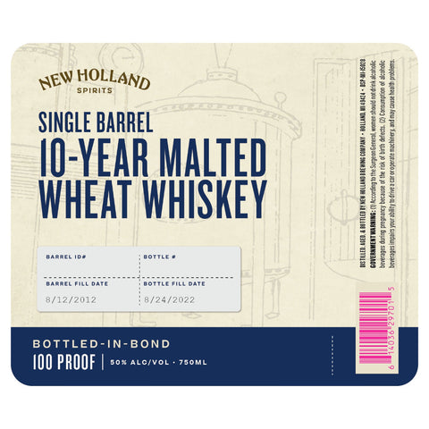 New Holland 10 Year Malted Wheat Whiskey Bottled in Bond - Goro's Liquor