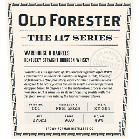 Old Forester 117 Series Warehouse H Kentucky Straight Bourbon - Goro's Liquor