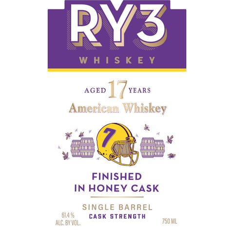 RY3 17 Year Old Honey Cask Finished American Whiskey American Whiskey Ry3 Whiskey