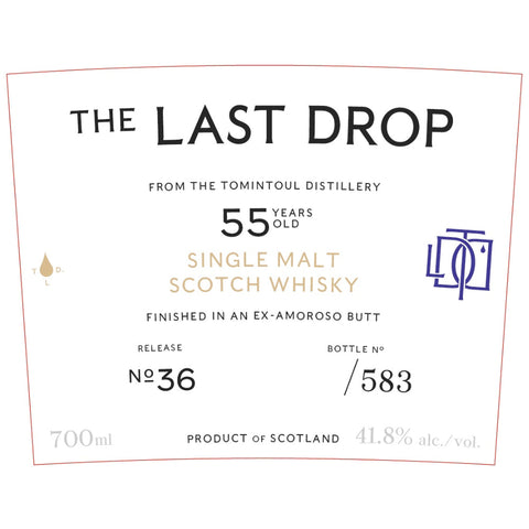 The Last Drop Release No. 36 55 Year Old Scotch The Last Drop Distillers