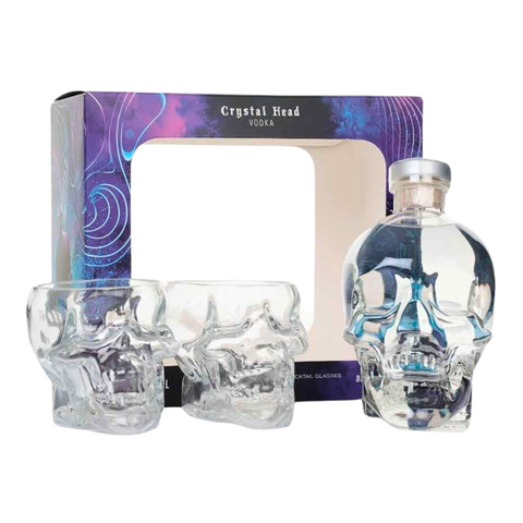 Crystal Head Aurora Vodka Gift Set With 2 Skull Cocktail Glasses Vodka Crystal Head Vodka