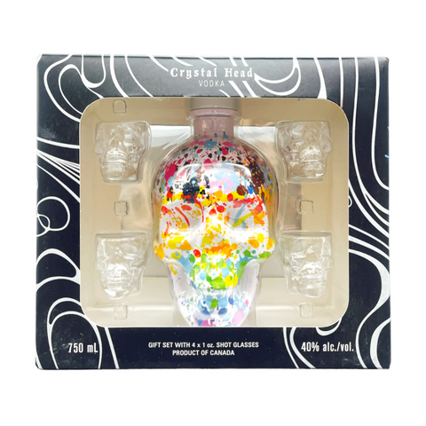 Crystal Head Paint Your Pride Vodka Gift Set With 4 Skull Shot Glasses Vodka Crystal Head Vodka