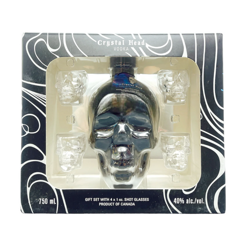 Crystal Head Black Onyx Vodka Gift Set With 4 Skull Shot Glasses Vodka Crystal Head Vodka