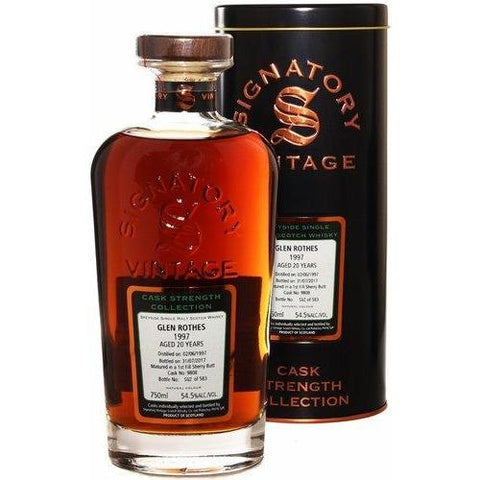 Signatory Cask Strength 1997 Glenrothes 23 Year Speyside Single Malt Scotch Whisky - Goro's Liquor