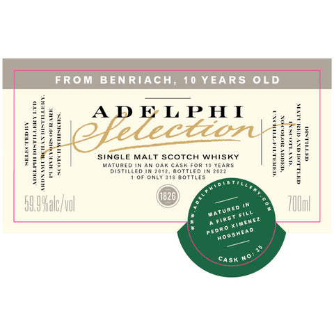 Adelphi Selection Benriach 10 Year Old 2012 - Goro's Liquor