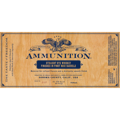 Ammunition Rye Whiskey Finished In Pinot Noir Barrels - Goro's Liquor