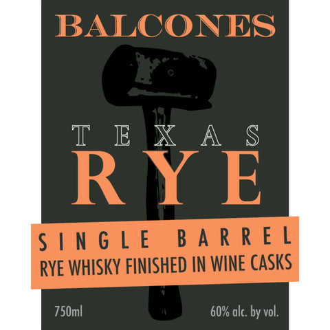 Balcones Single Barrel Texas Rye Finished In Wine Casks - Goro's Liquor