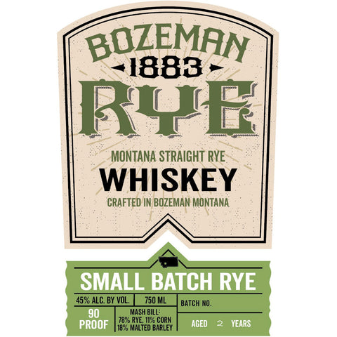 Bozeman 1883 Small Batch Straight Rye - Goro's Liquor