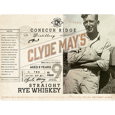 Clyde May's 9 Year Old Straight Rye Whiskey - Goro's Liquor