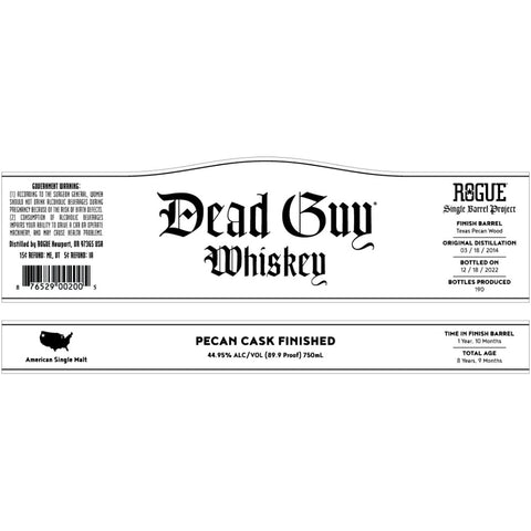 Dead Guy Pecan Cask Finished Whiskey - Goro's Liquor