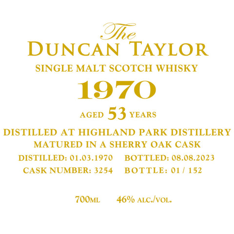 Duncan Taylor 1970 Highland Park 53 Year Old - Goro's Liquor