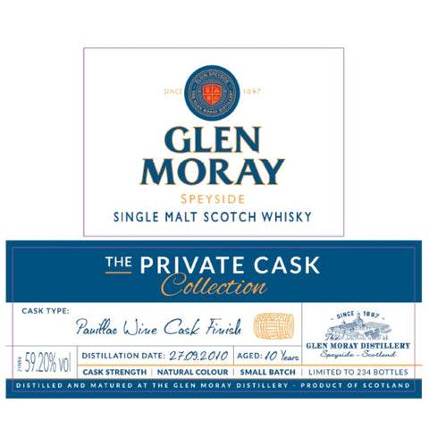 Glen Moray The Private Cask Collection Pauillac Wine Cask Finish - Goro's Liquor