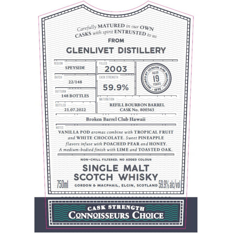 Gordon & MacPhail Glenlivet 19 Year Old Connoisseurs Choice - Goro's Liquor