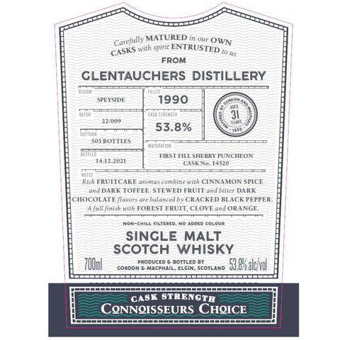 Gordon and Macphail Glentauchers 31 Year Old Connoisseurs Choice - Goro's Liquor