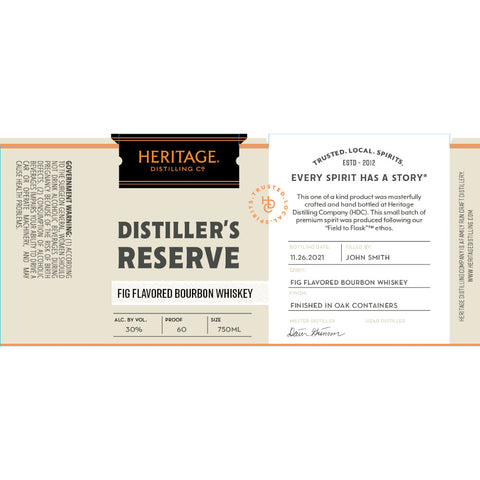 Heritage Distilling Distiller’s Reserve Fig Flavored Whiskey - Goro's Liquor