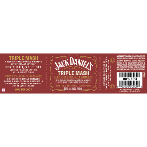 Jack Daniel’s Triple Mash Bottled in Bond Blended Straight Whiskey (1 Liter) - Goro's Liquor