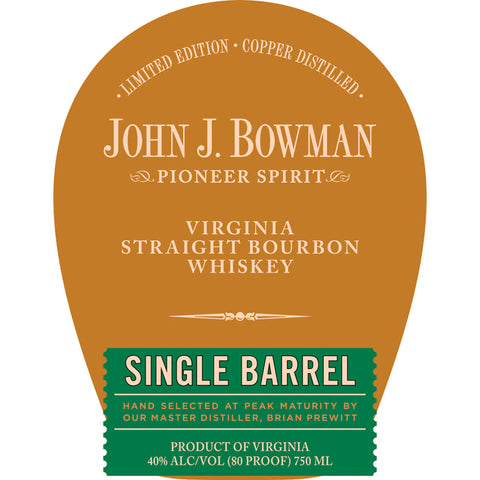 John J. Bowman Single Barrel Bourbon Limited Edition - Goro's Liquor