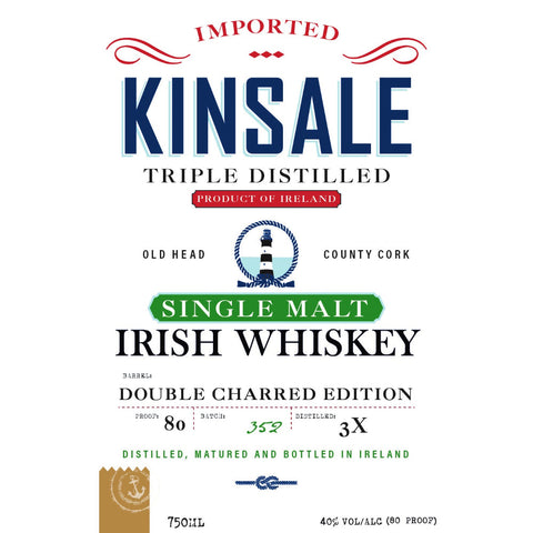 Kinsale Double Charred Edition Single Malt Irish Whiskey - Goro's Liquor