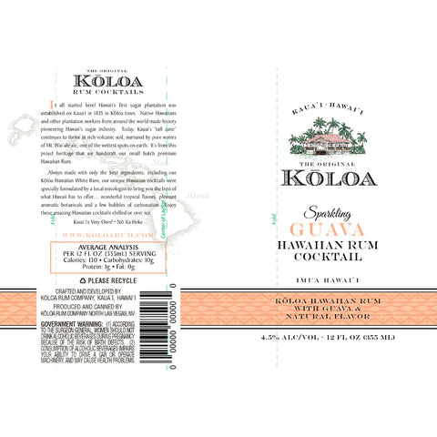 Kōloa Sparkling Guava Hawaiian Rum Cocktail 4pk - Goro's Liquor