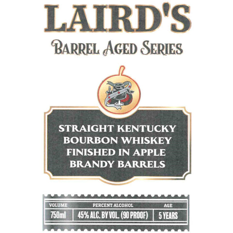 Laird’s Barrel Aged Series Bourbon Finished in Apple Brandy Barrels - Goro's Liquor