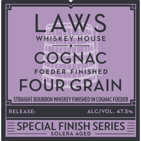Laws Cognac Foeder Finished Four Grain Bourbon - Goro's Liquor