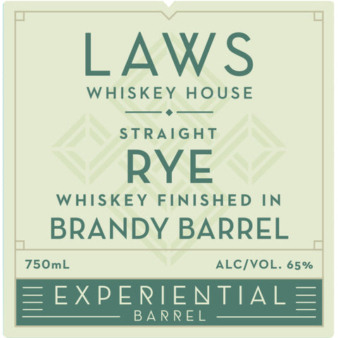 Laws Experiential Barrel Straight Rye Finished in a Brandy Barrel - Goro's Liquor