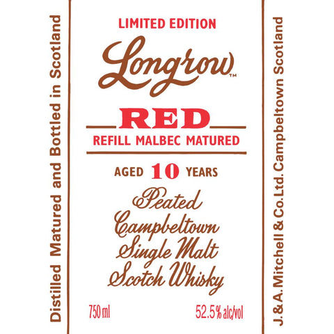 Longrow Red 10 Year Old Refill Malbec Matured - Goro's Liquor