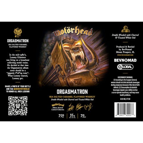 Motörhead Orgasmatron Sea Salted Caramel Whiskey Limited Edition Flavored Whiskey Motorhead Whiskey   