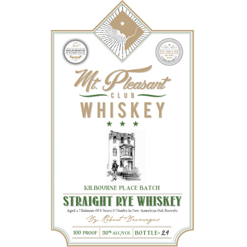 Mt. Pleasant Club Whiskey Kilbourne Place Batch Straight Rye - Goro's Liquor