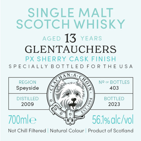 Murray McDavid Benchmark Glentauchers 13 Year Old PX Sherry Cask Finish - Goro's Liquor