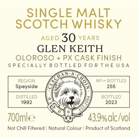 Murray McDavid Mission Gold Glen Keith 30 Year Old Oloroso + PX Cask Finish - Goro's Liquor