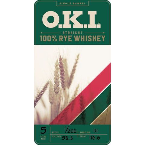 O.K.I. Single Barrel Straight 100% Rye Whiskey - Goro's Liquor