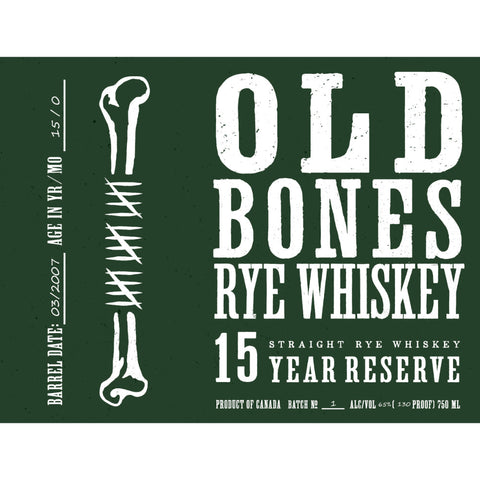 Old Bones 15 Year Reserve Rye Whiskey - Goro's Liquor