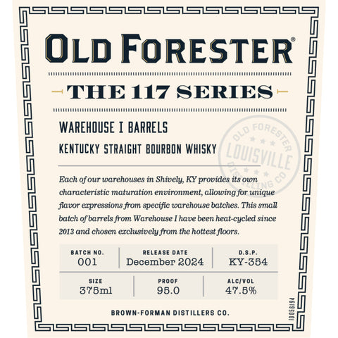 Old Forester The 117 Series Warehouse I Barrels Straight Bourbon Bourbon Old Forester   