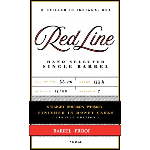 Red Line Single Barrel Bourbon Finished In Honey Casks - Goro's Liquor