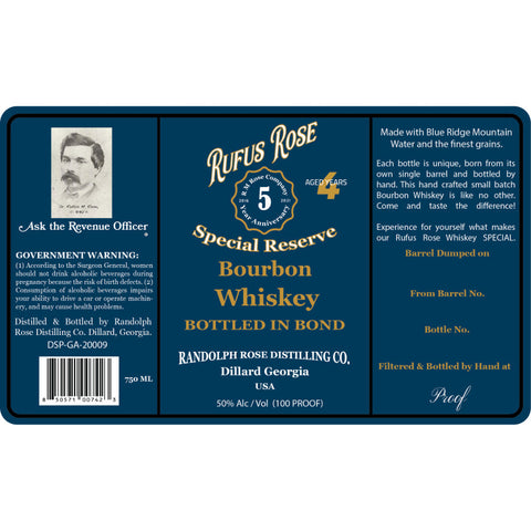 Rufus Rose Special Reserve Bottled in Bond Bourbon - Goro's Liquor