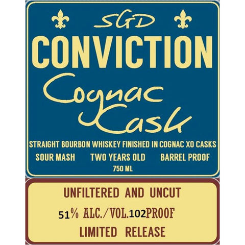 Southern Grace Distilleries Conviction Cognac Cask Finished Bourbon - Goro's Liquor