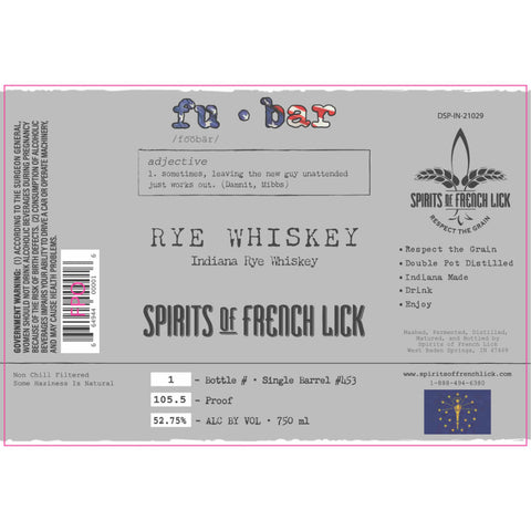 Spirits of French Lick Fu-Bar Indiana Rye - Goro's Liquor