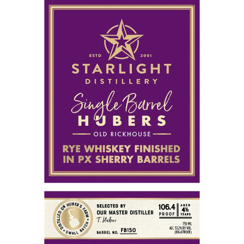 Starlight Old Rickhouse Rye Finished In PX Sherry Barrels - Goro's Liquor