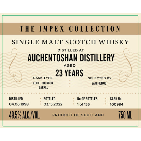 The ImpEx Collection Auchentoshan Distillery 23 Year Old - Goro's Liquor