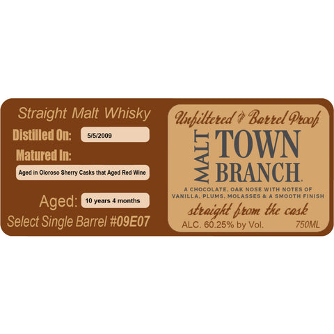 Town Branch Straight Malt Whiskey Oloroso Sherry Cask Aged - Goro's Liquor